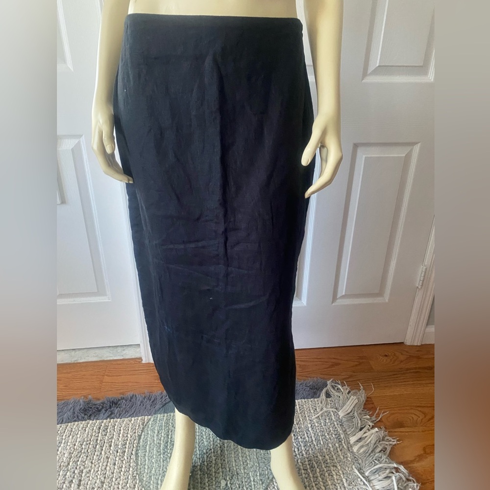 Abercrombie & Fitch Classic Black Women's Midi Skirt/ 100% Linen/ Size Medium